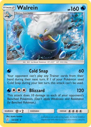 SM Cosmic Eclipse 052/236 Walrein - Reverse Holofoil - Rare