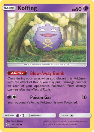 SM Cosmic Eclipse 076/236 Koffing - Common