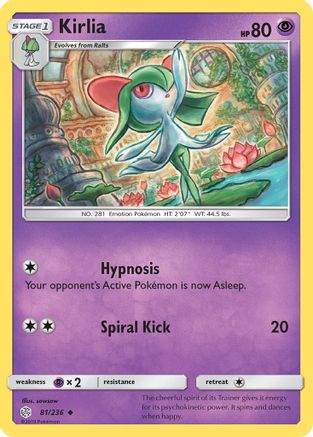 SM Cosmic Eclipse 081/236 Kirlia - Reverse Holofoil - Uncommon