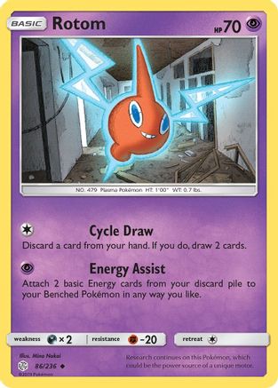 SM Cosmic Eclipse 086/236 Rotom - Reverse Holofoil - Uncommon
