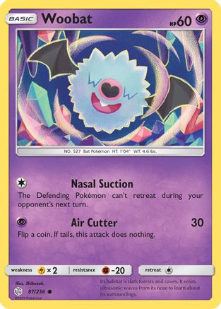 SM Cosmic Eclipse 087/236 Woobat - Common