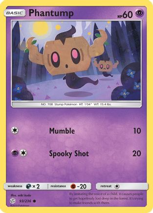 SM Cosmic Eclipse 093/236 Phantump - Reverse Holofoil - Common