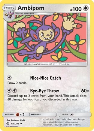 SM Cosmic Eclipse 170 Ambipom - Reverse Holofoil - Uncommon