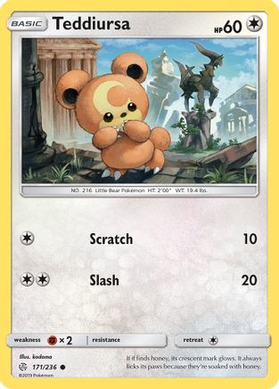SM Cosmic Eclipse 171/236 Teddiursa - Reverse Holofoil - Common