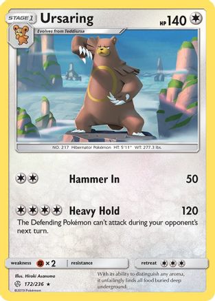 SM Cosmic Eclipse 172 Ursaring - Reverse Holofoil - Rare