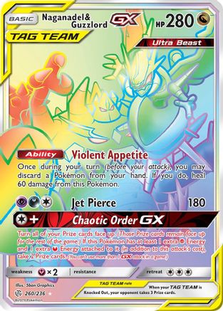 SM Cosmic Eclipse 260 Naganadel & Guzzlord GX (Secret) - Holofoil - Secret Rare