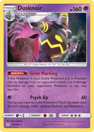 SM Cosmic Eclipse 085 Dusknoir - Holofoil - Holo Rare