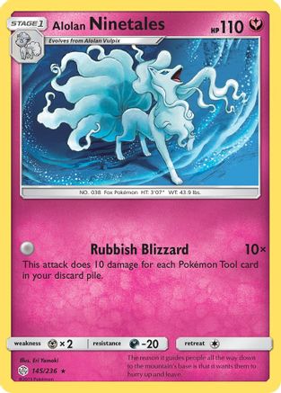 SM Cosmic Eclipse 145/236 Alolan Ninetales - Reverse Holofoil - Holo Rare