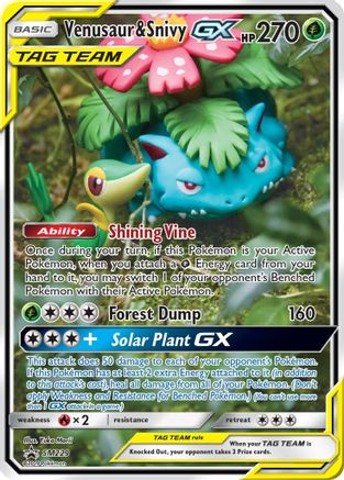SM Promos SM229 Venusaur & Snivy GX - Holofoil - Promo