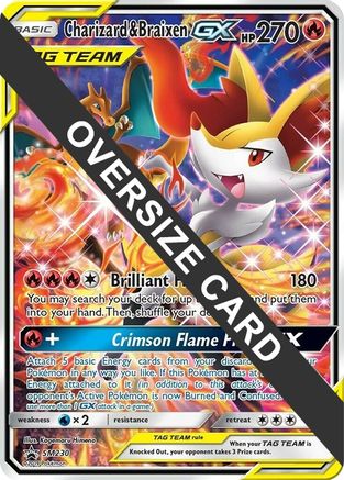 Jumbo Cards Charizard & Braixen GX - SM230 (SM Black Star Promo) - Holofoil - Promo