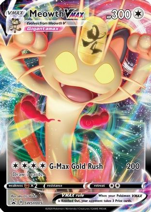 SWSH Sword & Shield Promo Cards SWSH005 Meowth VMAX - Holofoil - Promo