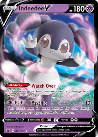 SWSH01 Sword & Shield Base Set 091/202 Indeedee V - Holofoil - Ultra Rare