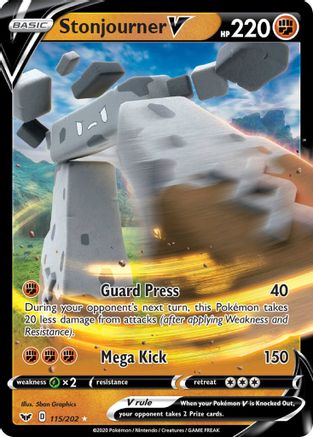 SWSH01 Sword & Shield Base Set 115/202 Stonjourner V - Holofoil - Ultra Rare