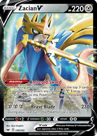 SWSH01 Sword & Shield Base Set 138/202 Zacian V - Holofoil - Ultra Rare
