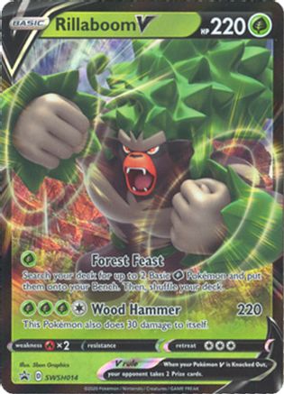 SWSH Sword & Shield Promo Cards SWSH014 Rillaboom V - Holofoil - Promo