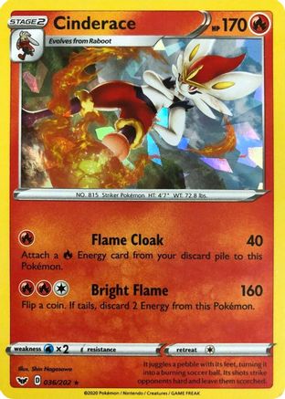 Deck Exclusives 036/202 Cinderace - Holofoil - Holo Rare