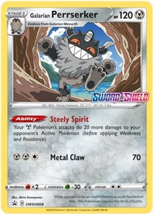 SWSH Sword & Shield Promo Cards SWSH008 Galarian Perrserker - Holofoil - Promo