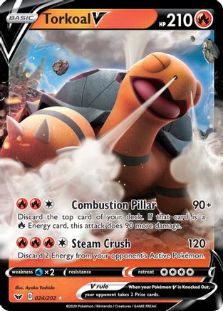 SWSH01 Sword & Shield Base Set 024/202 Torkoal V - Holofoil - Ultra Rare