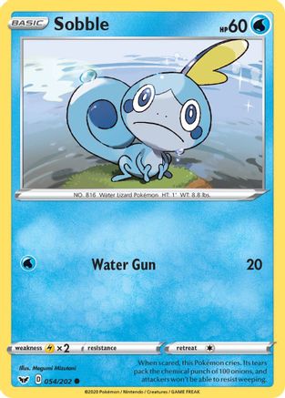 SWSH01 Sword & Shield Base Set 054/202 Sobble (054) - Reverse Holofoil - Common