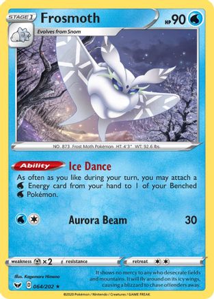 SWSH01 Sword & Shield Base Set 064/202 Frosmoth - Reverse Holofoil - Holo Rare