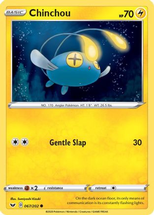 SWSH01 Sword & Shield Base Set 067/202 Chinchou (067) - Common