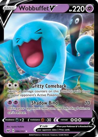 SWSH01 Sword & Shield Base Set 086/202 Wobbuffet V - Holofoil - Ultra Rare
