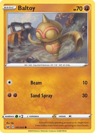 SWSH01 Sword & Shield Base Set 101/202 Baltoy (101) - Reverse Holofoil - Common