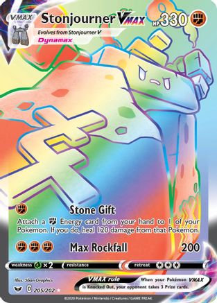 SWSH01 Sword & Shield Base Set 205/202 Stonjourner VMAX (Secret) - Holofoil - Secret Rare