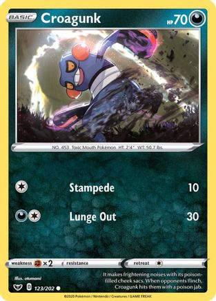SWSH01 Sword & Shield Base Set 123/202 Croagunk - Common