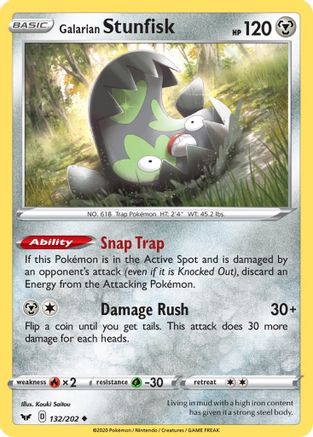 SWSH01 Sword & Shield Base Set 132/202 Galarian Stunfisk - Uncommon