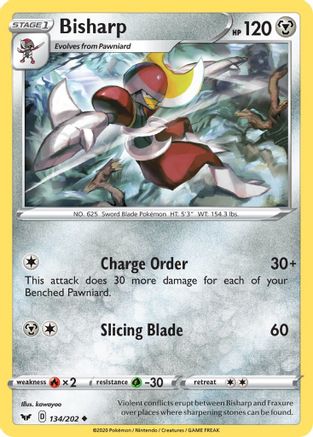 SWSH01 Sword & Shield Base Set 134/202 Bisharp - Uncommon