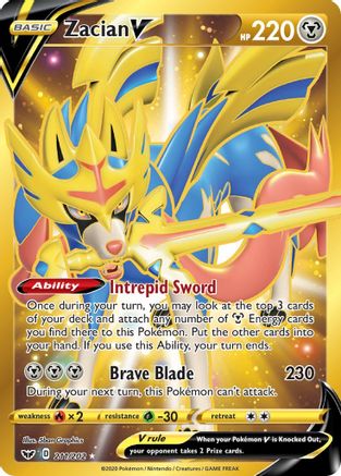 SWSH01 Sword & Shield Base Set 211/202 Zacian V (Secret) - Holofoil - Secret Rare