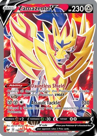 SWSH01 Sword & Shield Base Set 196/202 Zamazenta V (Full Art) - Holofoil - Ultra Rare