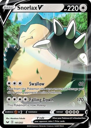 SWSH01 Sword & Shield Base Set 141/202 Snorlax V - Holofoil - Ultra Rare