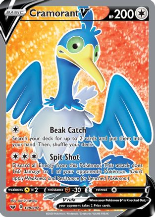SWSH01 Sword & Shield Base Set 198/202 Cramorant V (Full Art) - Holofoil - Ultra Rare