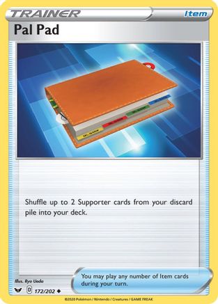 SWSH01 Sword & Shield Base Set 172/202 Pal Pad - Reverse Holofoil - Uncommon