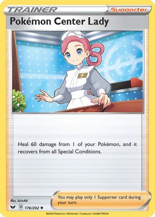 SWSH01 Sword & Shield Base Set 176/202 Pokemon Center Lady - Reverse Holofoil - Uncommon