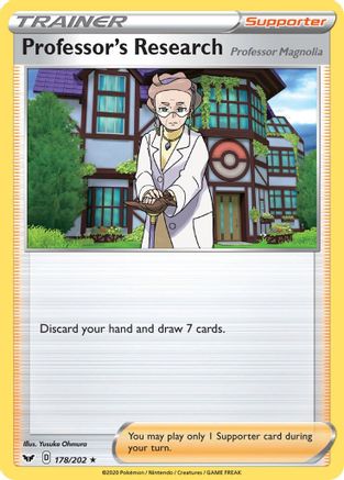 SWSH01 Sword & Shield Base Set 178/202 Professor's Research - Reverse Holofoil - Holo Rare