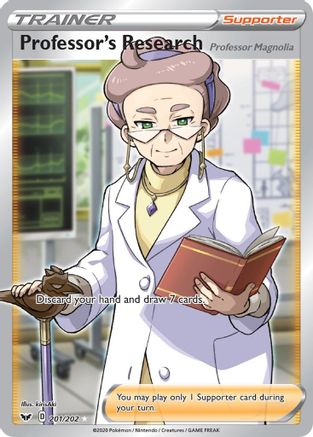 SWSH01 Sword & Shield Base Set 201/202 Professor's Research (Full Art) - Holofoil - Ultra Rare