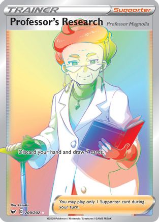 SWSH01 Sword & Shield Base Set 209/202 Professor's Research (Secret) - Holofoil - Secret Rare