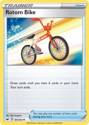 SWSH01 Sword & Shield Base Set 181/202 Rotom Bike - Reverse Holofoil - Uncommon