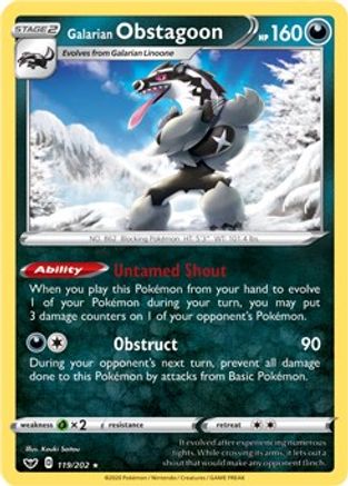 Deck Exclusives 119/202 Galarian Obstagoon - Rare