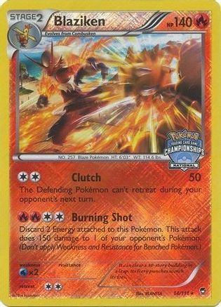 League & Championship Cards /111 Blaziken - 14/111 (National Championships) - Reverse Holofoil - Promo