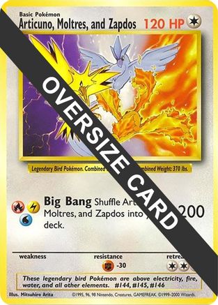 Jumbo Cards Articuno, Moltres, and Zapdos (Warner Bros. Promo) - Promo