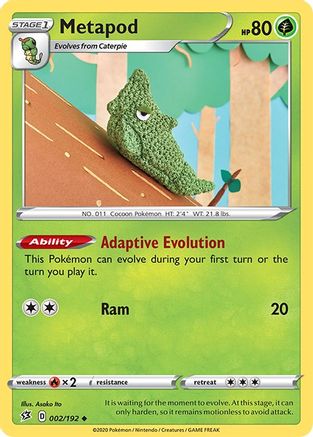 SWSH02 Rebel Clash 002/192 Metapod - Uncommon