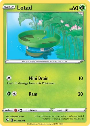 SWSH02 Rebel Clash 007/192 Lotad - Reverse Holofoil - Common