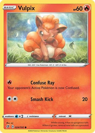 SWSH02 Rebel Clash 024/192 Vulpix - Reverse Holofoil - Common
