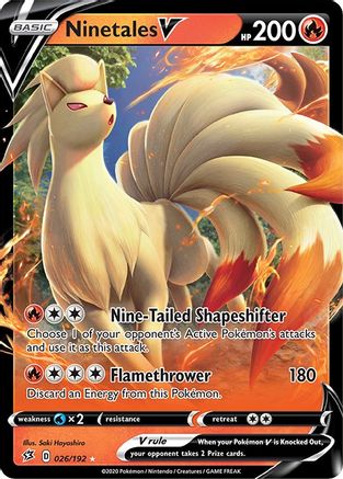 SWSH02 Rebel Clash 026/192 Ninetales V - Holofoil - Ultra Rare