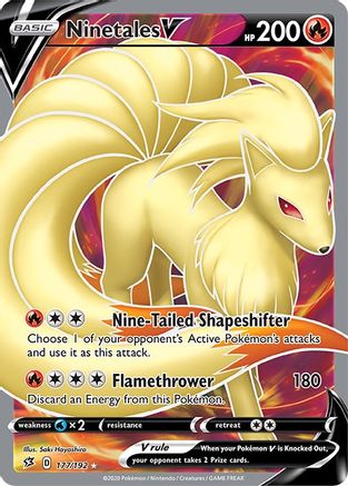 SWSH02 Rebel Clash 177/192 Ninetales V (Full Art) - Holofoil - Ultra Rare