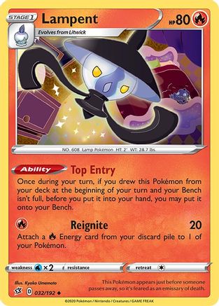 SWSH02 Rebel Clash 032/192 Lampent - Uncommon